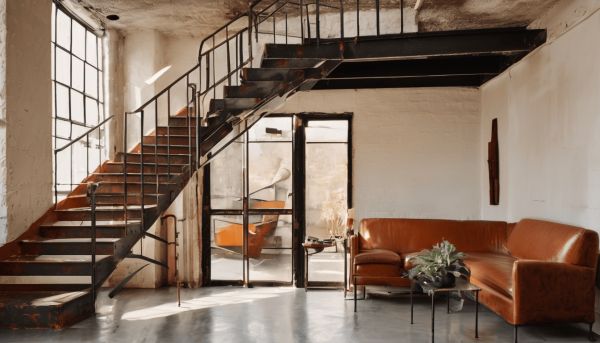 Allure vintage d’un escalier métal rouillé pour votre intérieur