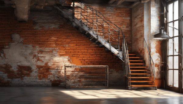 Appréciez l’escalier en métal rouillé comme élément de déco brut