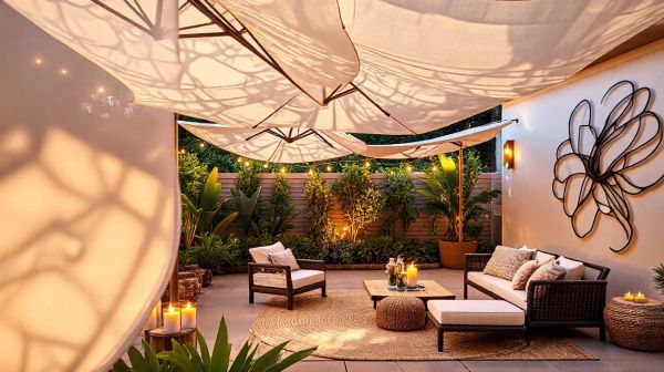 Idées originales pour embellir votre espace extérieur avec des voiles d'ombrage