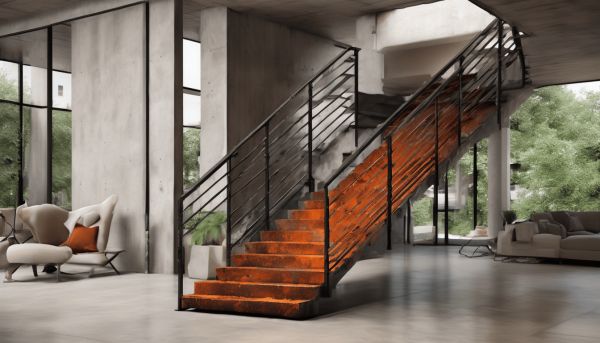 La beauté de l’acier rouillé pour un escalier design