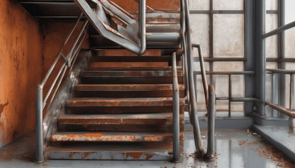 La rouille sur un escalier en métal : une touche unique pour votre déco