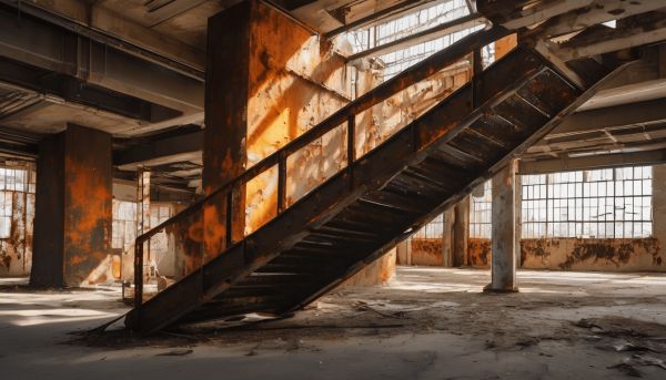 L’escalier en acier rouillé : une touche d’industriel audacieuse
